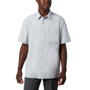 Columbia Overhemd Heren, PFG Zero Rules Woven Short Sleeve Grijs, 34VGZELAK